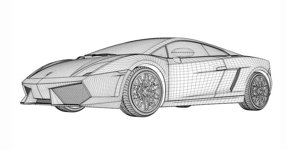 lp 560汽车原型研究轮廓线路建设3d3d 模型计算机图形学机三维可视化