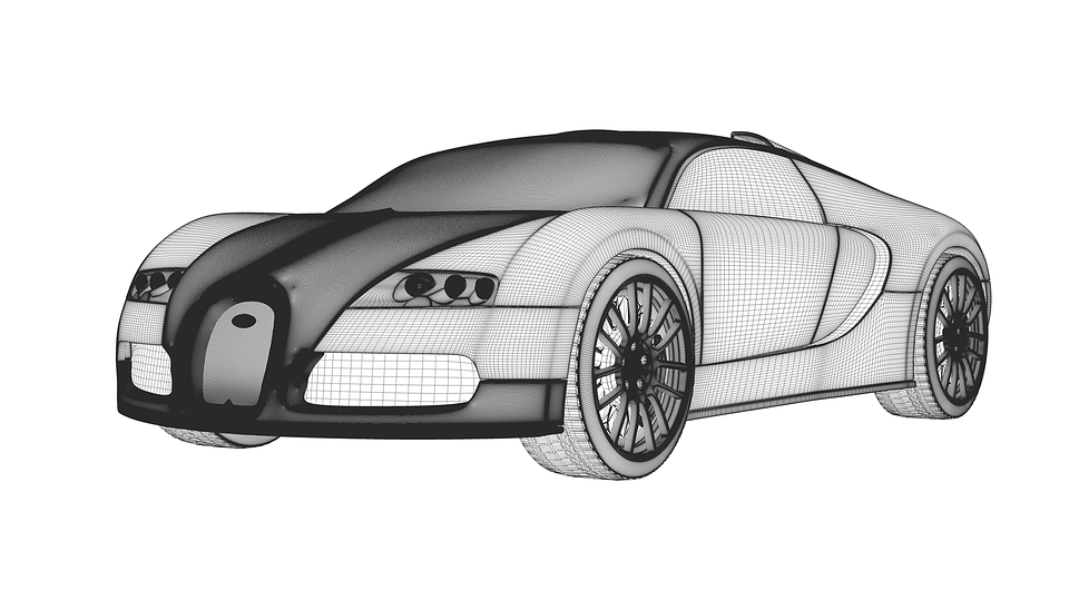 布加迪威龙汽车原型研究轮廓线路建设3d3d 模型计算机图形学机三维